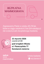 plakat informujący o mammografii