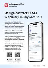 Ulotka informacyjna nt. zastrzegania numeru PESEL w aplikacji mObywatel