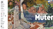 Plakat wystawy „Mela Muter. Współ-odczuwanie świata” w Muzeum Villa la Fleur w Konstancinie-Jeziornie, prezentowanej od 19 września 2026 r. do 28 lutego 2027 r., z reprodukcją obrazu przedstawiającego pejzaż z wieżą.