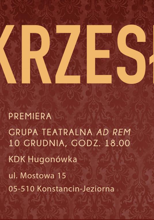 Plakat promujący spektakl „Krzesło"