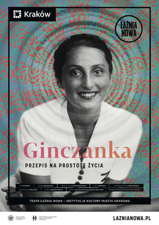 Plakat promujący spektakl „Ginczanka. Przepis na prostotę życia".