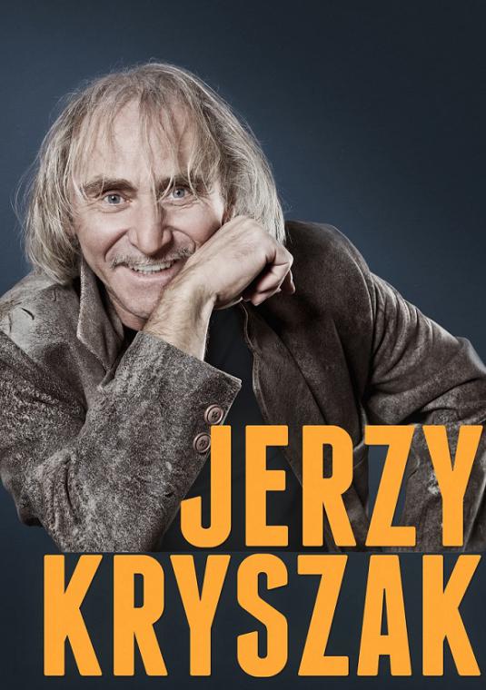 Grafika przedstawia plakat, na którym znajduje się wizerunek Jerzego Kryszaka.