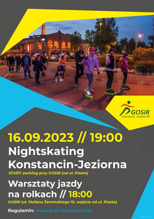 Plakat promujący nightskating.