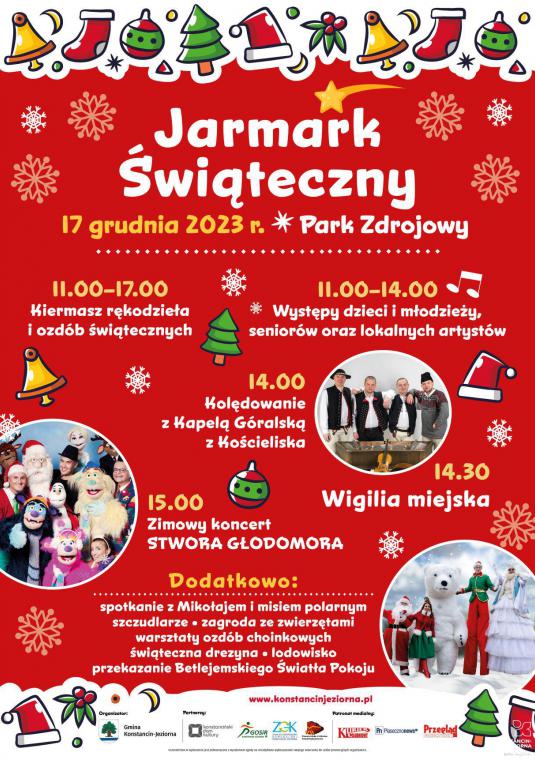 Plakat promujący Jarmark Świąteczny. Treść jest w artykule.