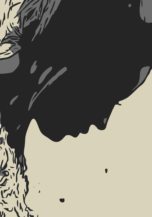grafika wektorowa - na beżowym tle głowa robota