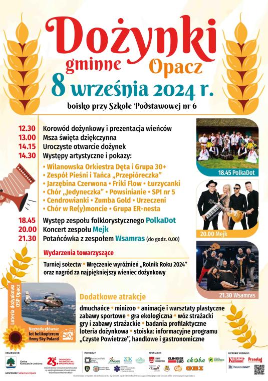 Plakat promujący dożynki. Treść z plakatu znajduje się w treści artykułu.