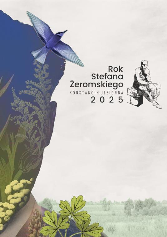 grafika wektorowa na jasnym tle zarys twarzy na której są rośliny i ptaki