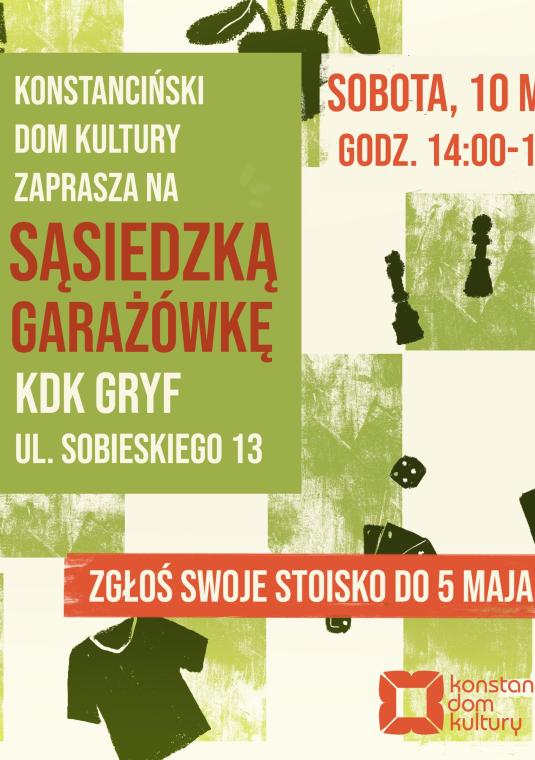 plakat zielono-biały z napisami