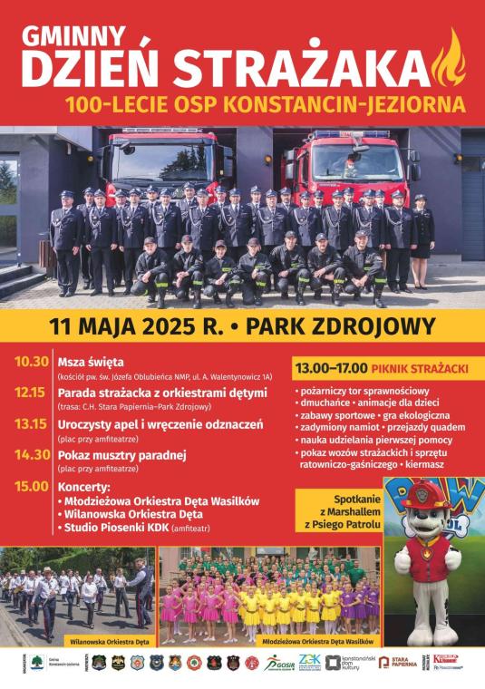 plakat zapraszający na uroczystość Dnia strażaka