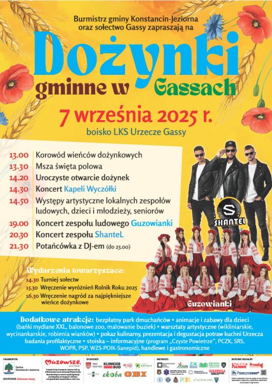 Plakat promujący dożynki. Treść z plakatu znajduje się w treści artykułu.