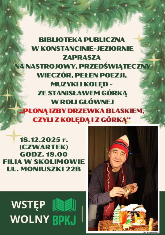 plakat wydarzenia Płoną izby drzewka blaskiem, czyli kolęda i z górką