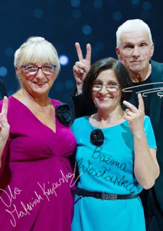 Czterech członków kwartetu „Lepiej późno niż wcale”.