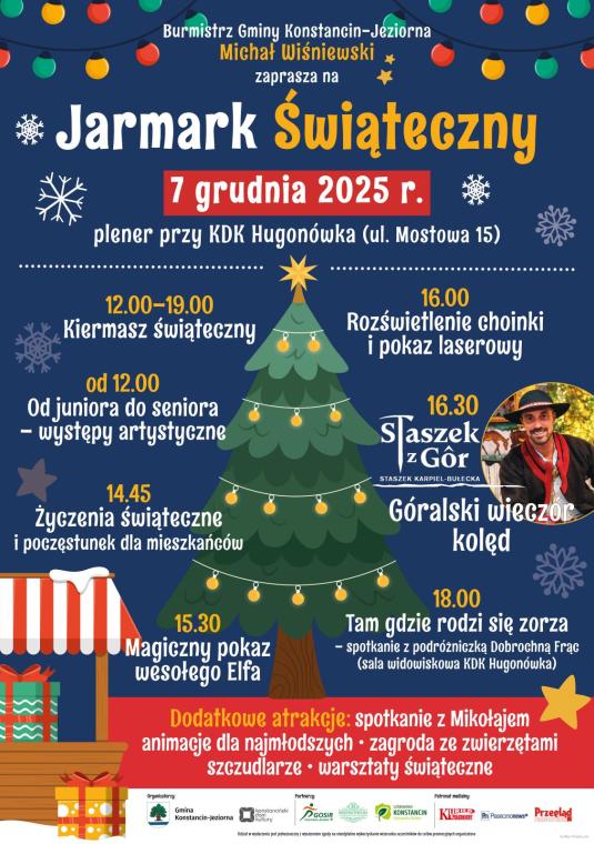 Plakat promujący konstanciński jarmark świąteczny.