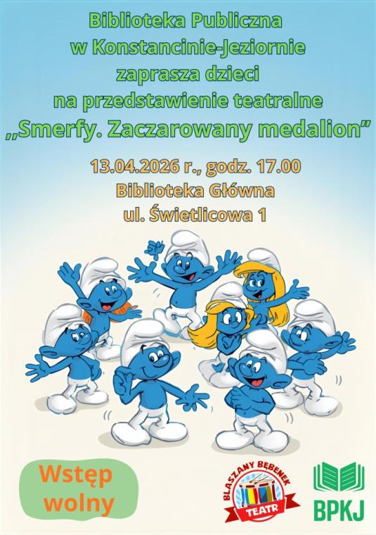 Plakat wydarzenia ze Smerfami