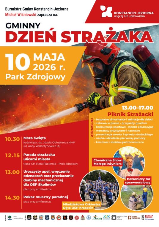 plakat zapraszający na uroczystość Dnia strażaka