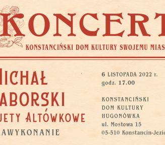 Plakat promujący koncert z okazji 125-lecia Konstancina, treść z plakatu jest w artykule.