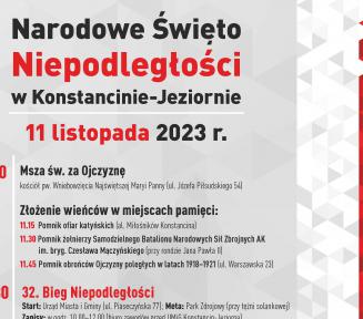 Plakat promujący 11 listopada. Treść jest w artykule.