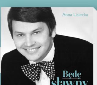 Grafika przedstawia książkę poświęconą życiu Bogusława Kaczyńskiego zatytułowaną "Będę sławny, będę bogaty". Okładka jest czarno-biała i przedstawia portret mężczyzny.