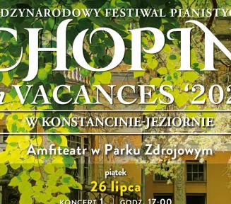 Plakat promujący festiwal „Chopin en Vacances '2024”, treść z plakatu w artykule.