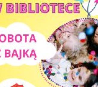 dzieci na plakacie, na żółtym tle napisy