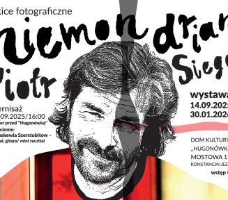 Plakat wystawy z napisem „NiEMONDRiAN” Piotr Siegel – szkice fotograficzne