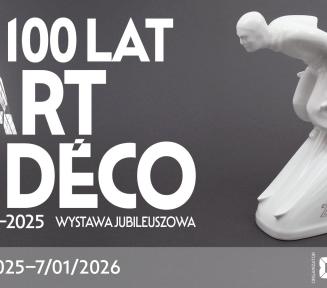 biała figurka narciarza na stoku w stylu art deco