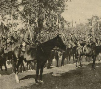 czarnobiałe zdjęcie przedstawiające  3 Pułku Strzelców Konnych